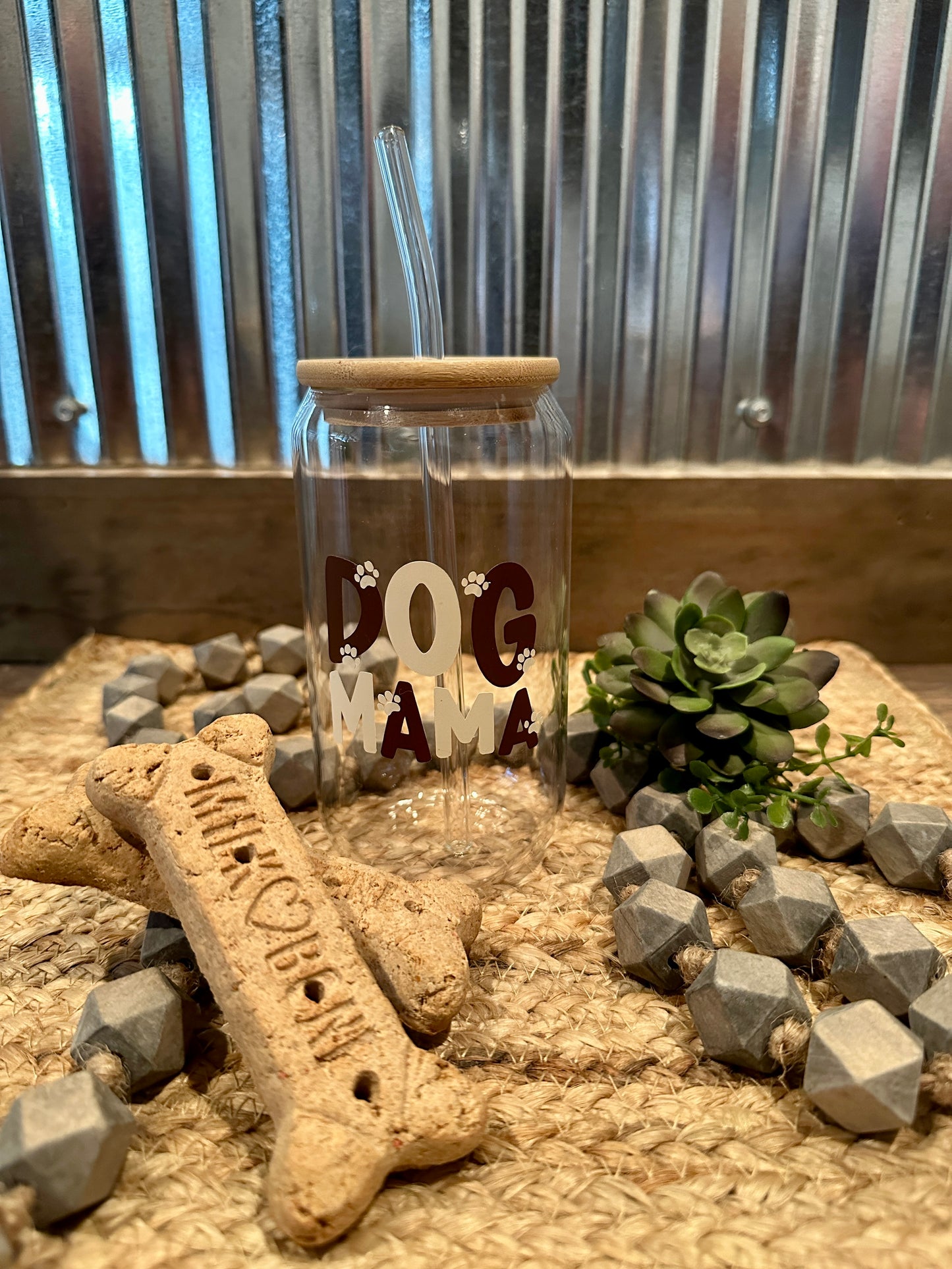 Dog Mama Glass Cup