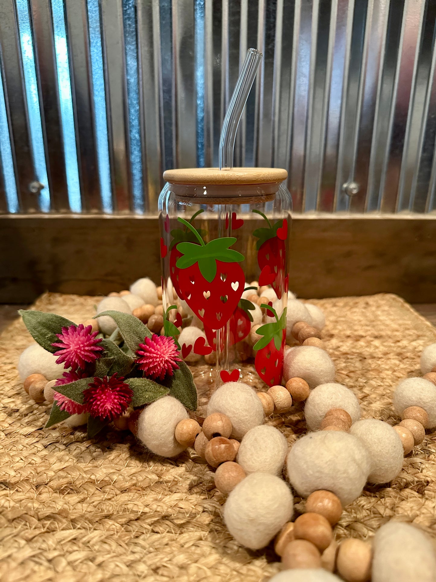 Strawberry Glass Cup