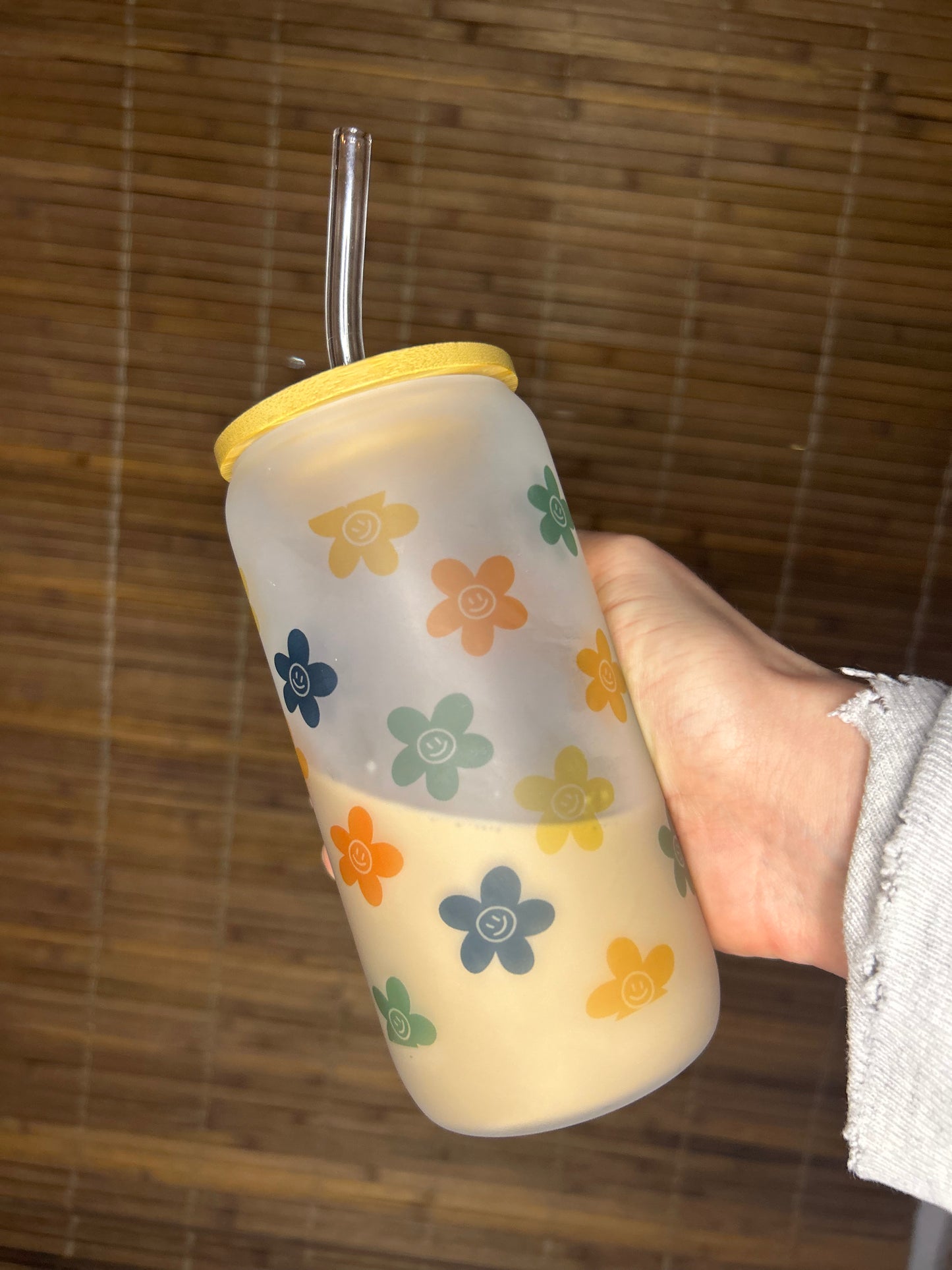 Frosted God Is Good Glass Cup