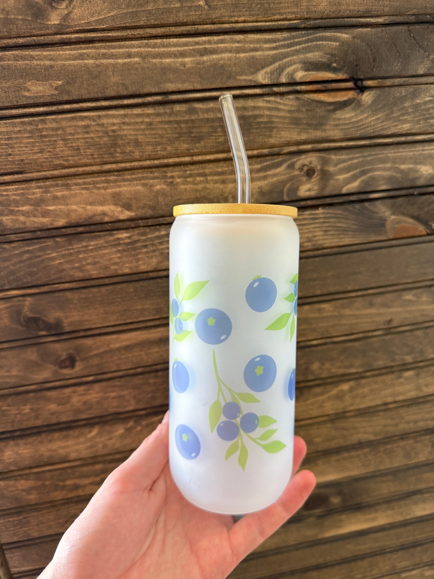 Frosted Blueberry Bliss Glass Cup