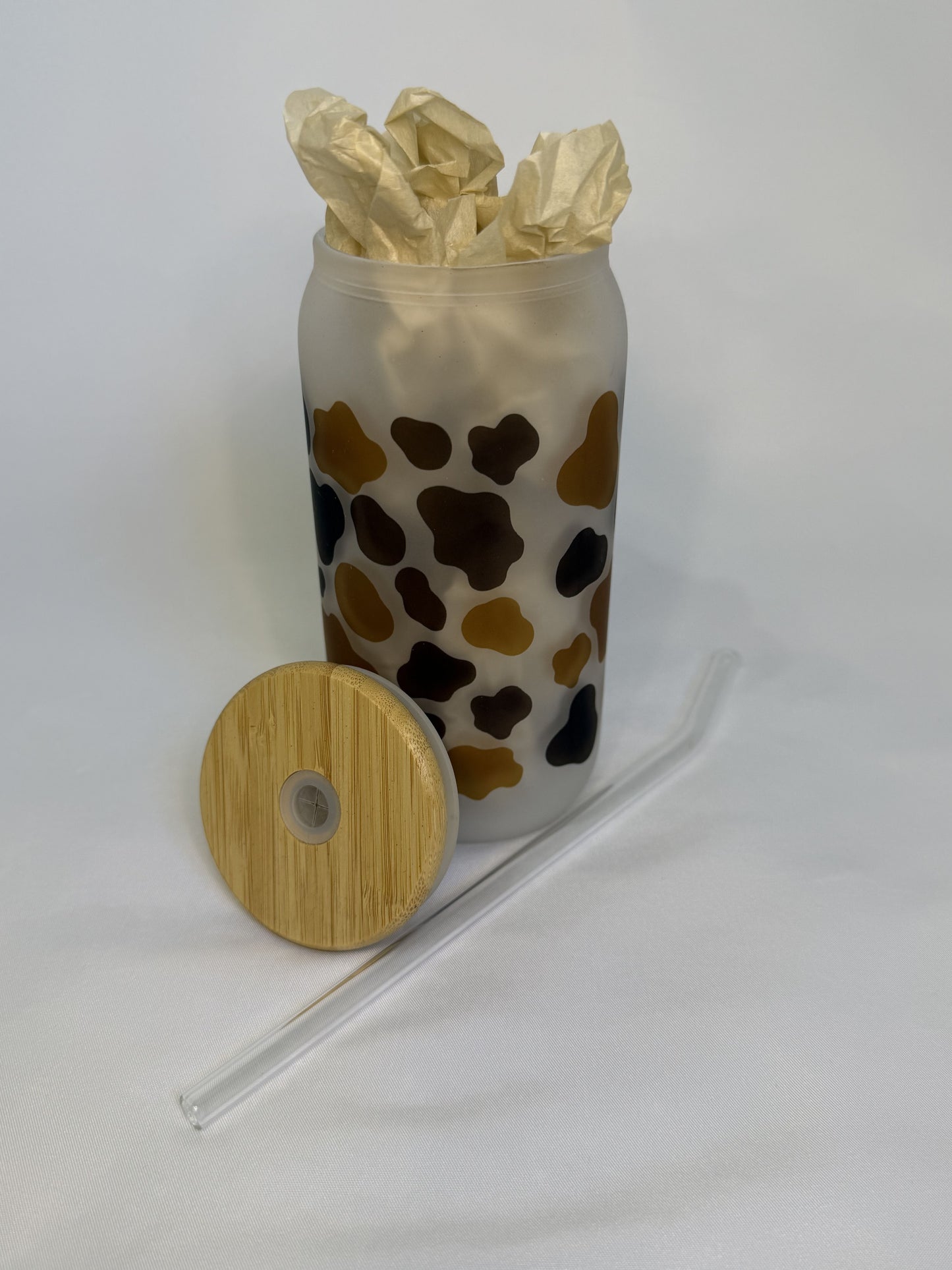 Frosted Longhorn Glass Cup