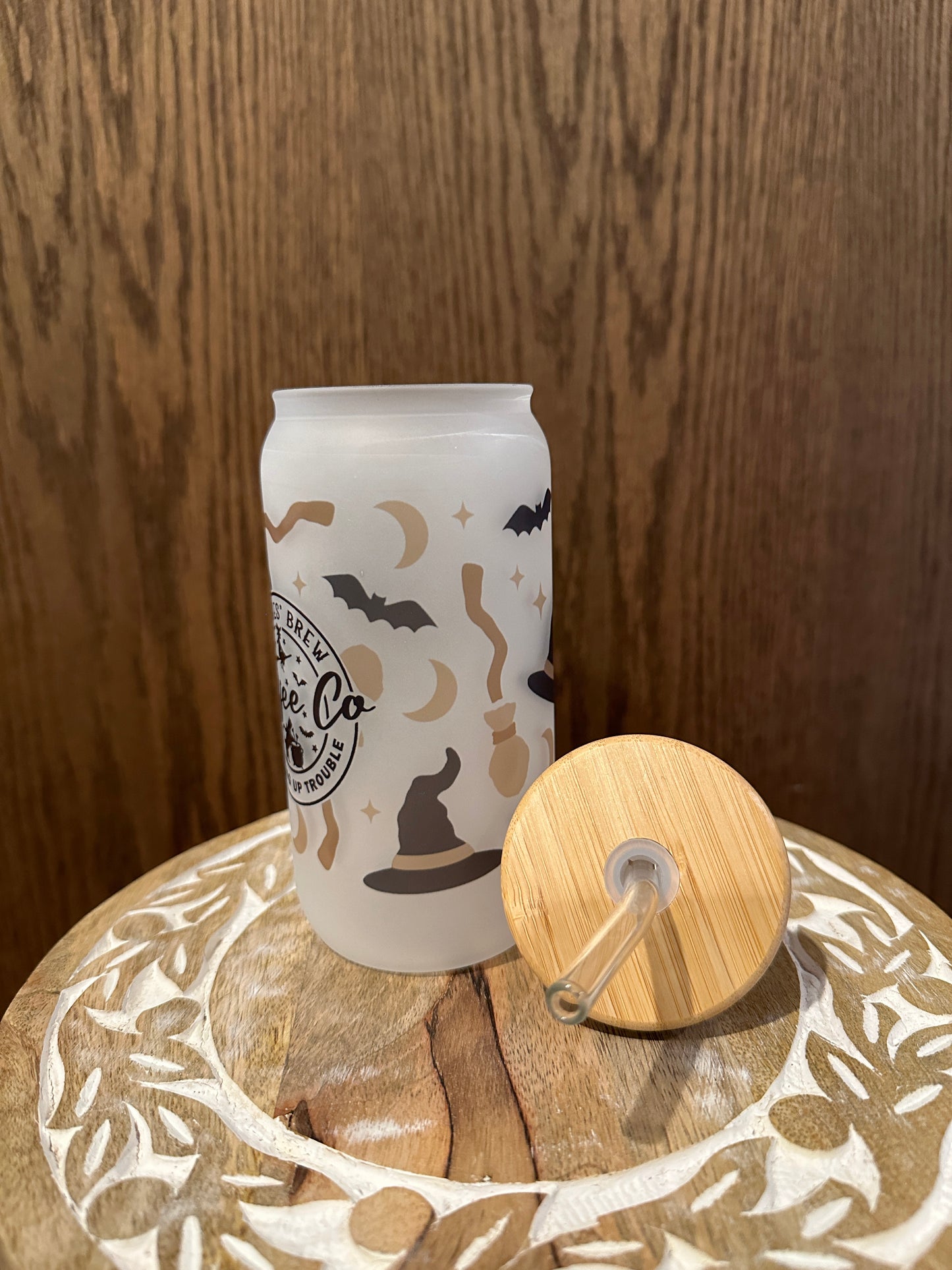 Frosted Witch Brew Glass Cup