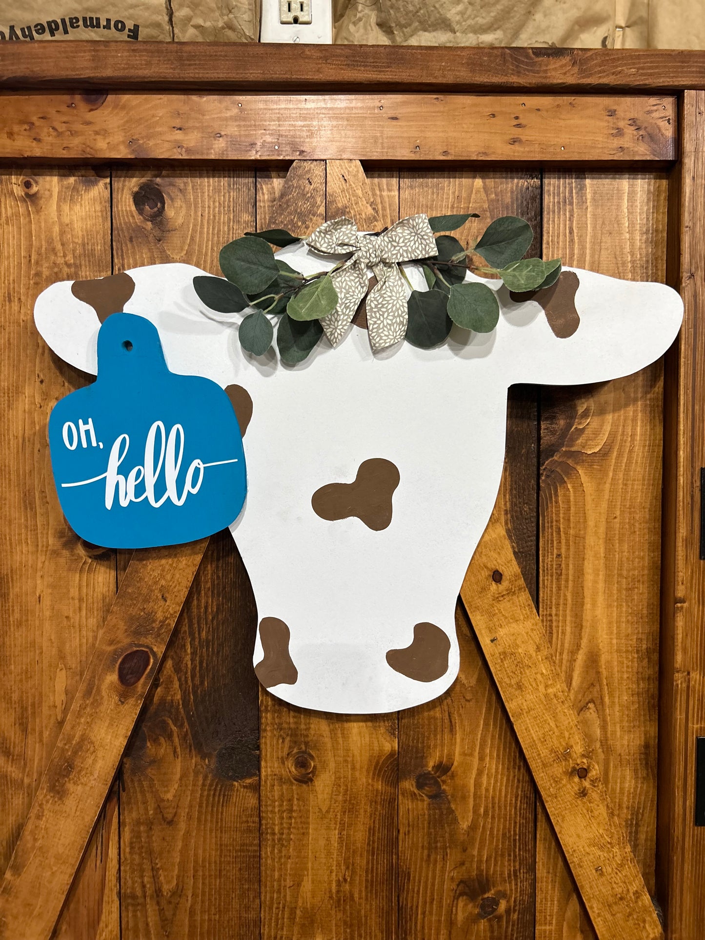 Hello Cow Door Sign