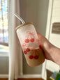 Frosted Cherry Bow Glass Cup