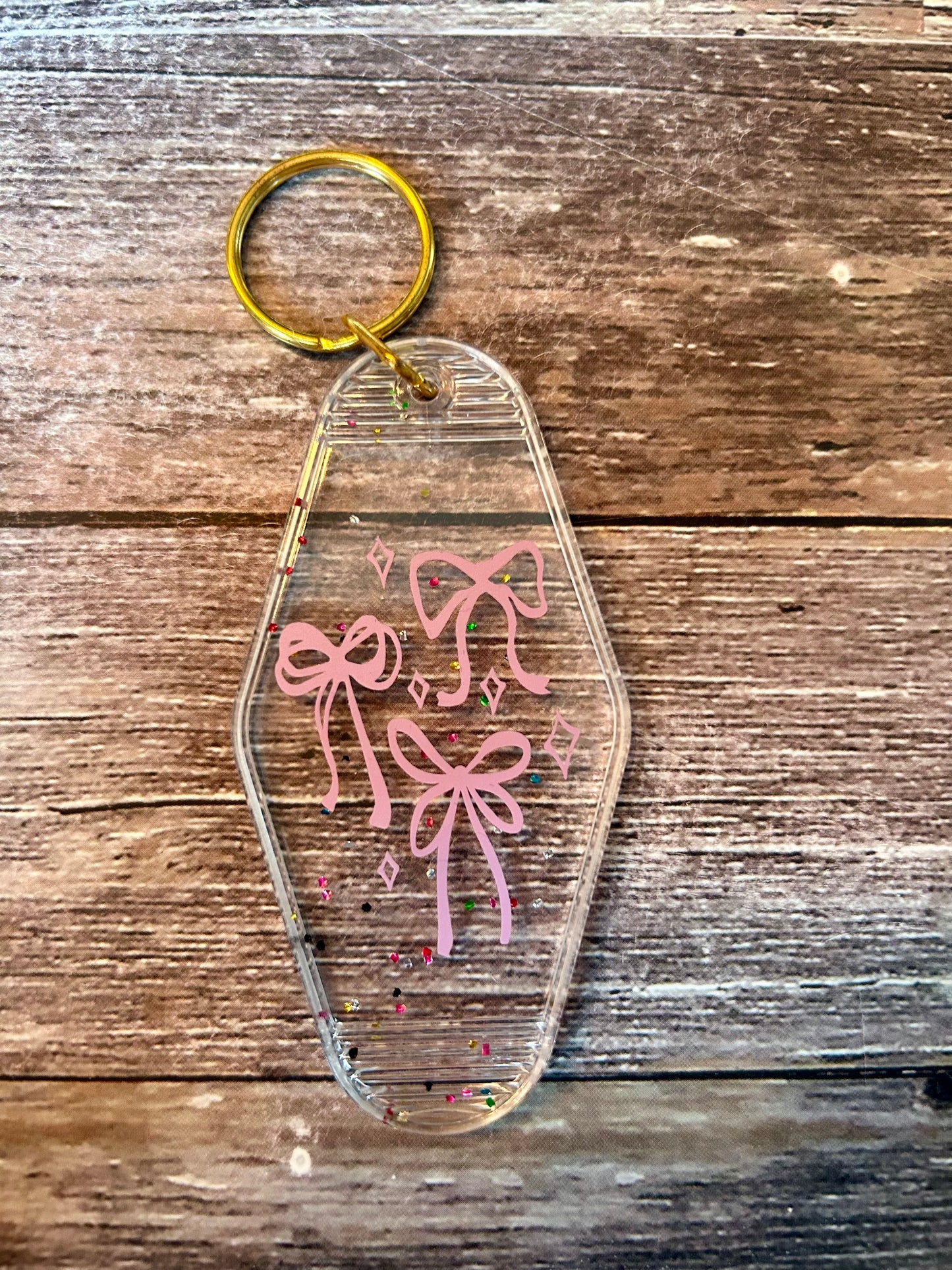 Pink Bow Motel Keychain