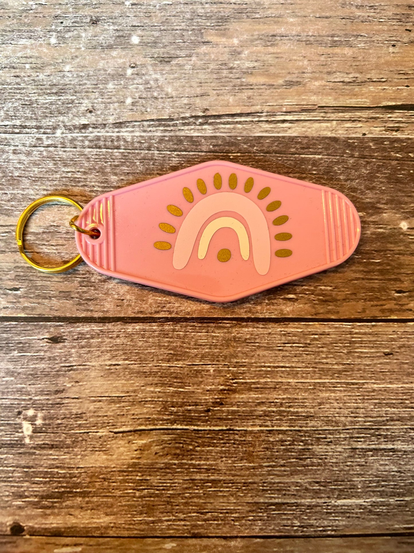 Rainbow Motel Keychain