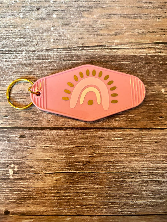 Rainbow Motel Keychain