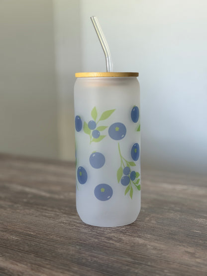 Frosted Blueberry Bliss Glass Cup