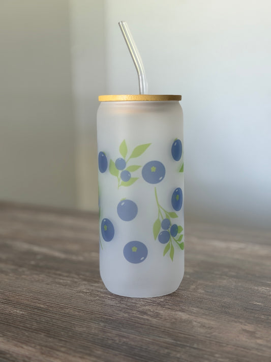 Frosted Blueberry Bliss Glass Cup